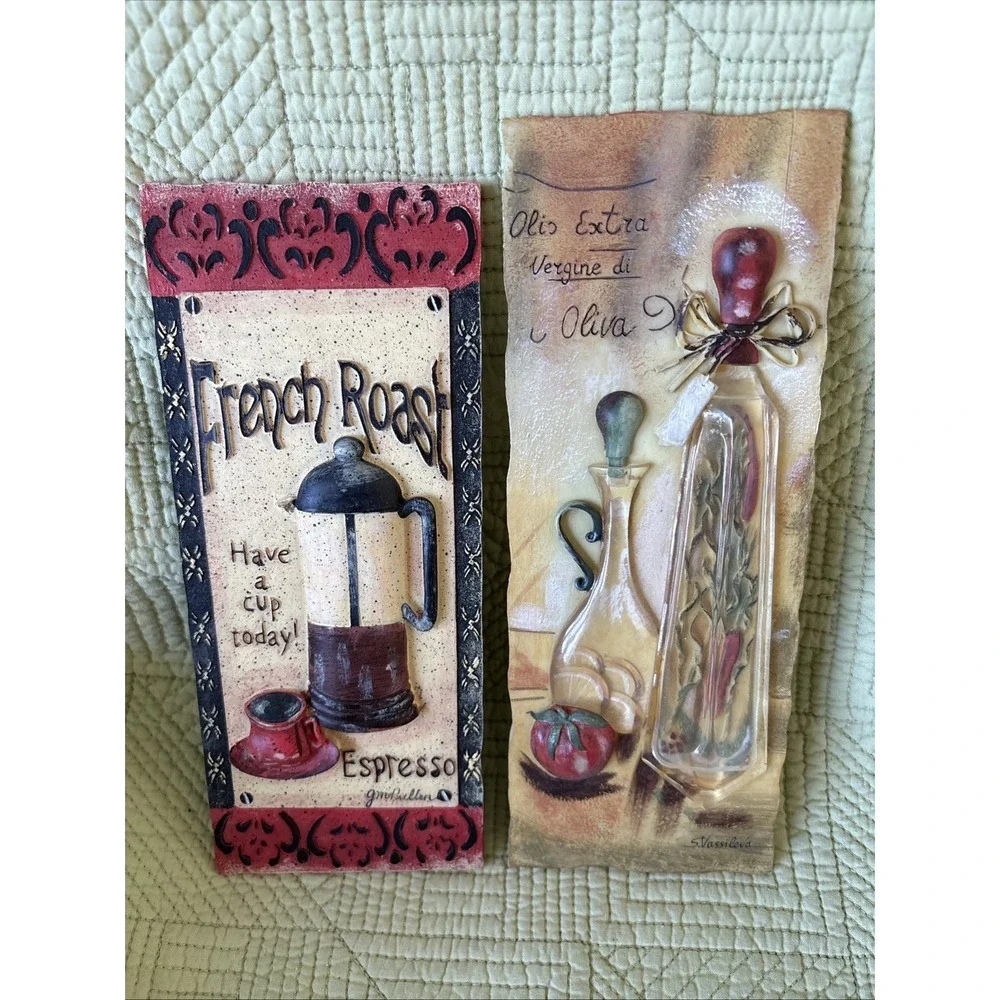 Kitchen Decor Set Of 2 Vintage 3D Wall Plaques By Gm Pullen 9